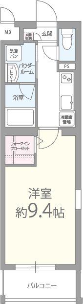 オリエンタルヴィラ(1K/2階)の間取り写真