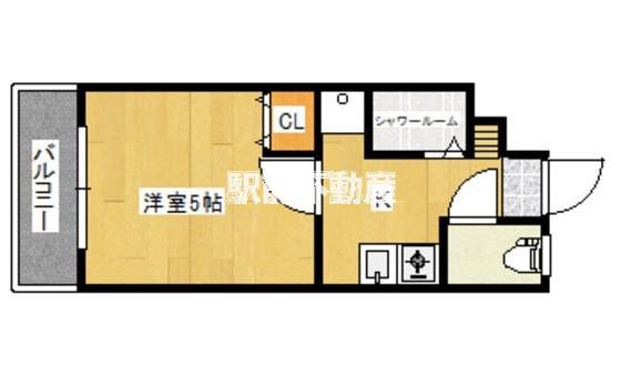 ラフィネ(1K/1階)の間取り写真