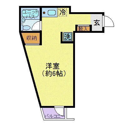 スカイコート大宮第2(ワンルーム/4階)の間取り写真
