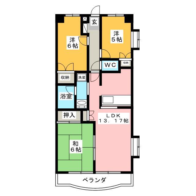 サンジェルマンII(3LDK/3階)の間取り写真