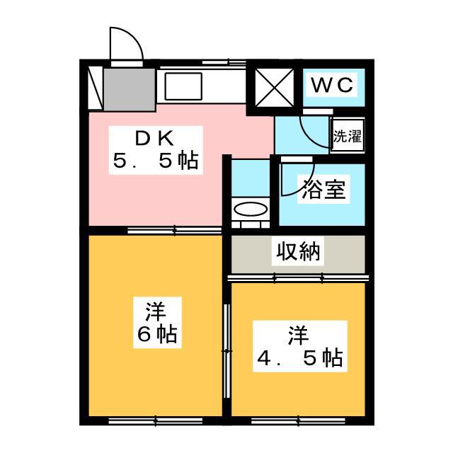 58ハウス(2DK/1階)の間取り写真
