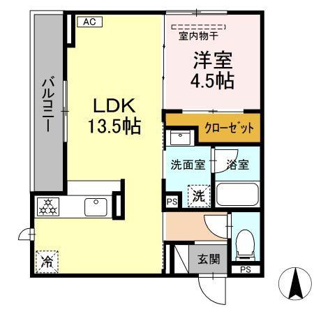 D-AVANCE西塚(1LDK/3階)の間取り写真