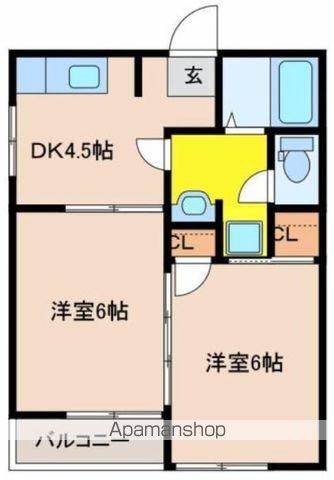 第1三重野コーポ(2K/1階)の間取り写真