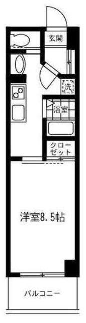 アルテール湘南(1K/9階)の間取り写真