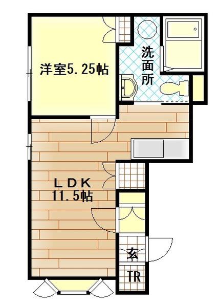 タウンズ6.1(1LDK/2階)の間取り写真