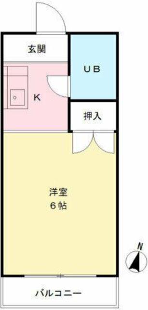 ハイツ小野路(1K/2階)の間取り写真