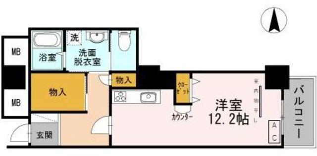 品川シーサイドビュータワーII(ワンルーム/12階)の間取り写真