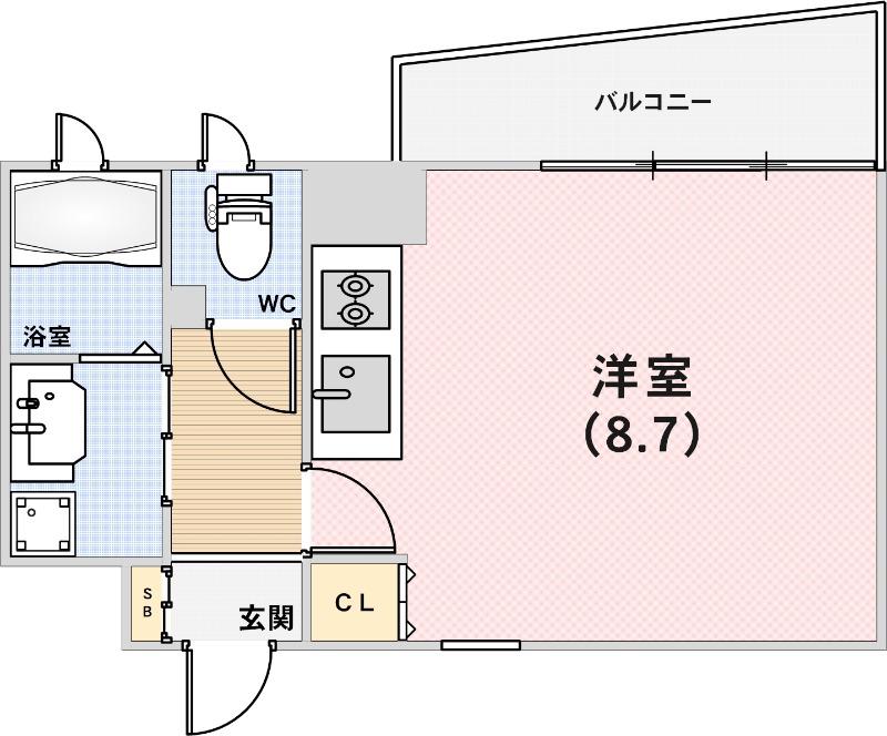 SUMIALE 山本通(ワンルーム/3階)の間取り写真