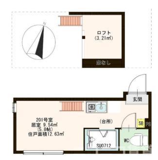 ハーモニーテラス西ヶ原(ワンルーム/2階)の間取り写真