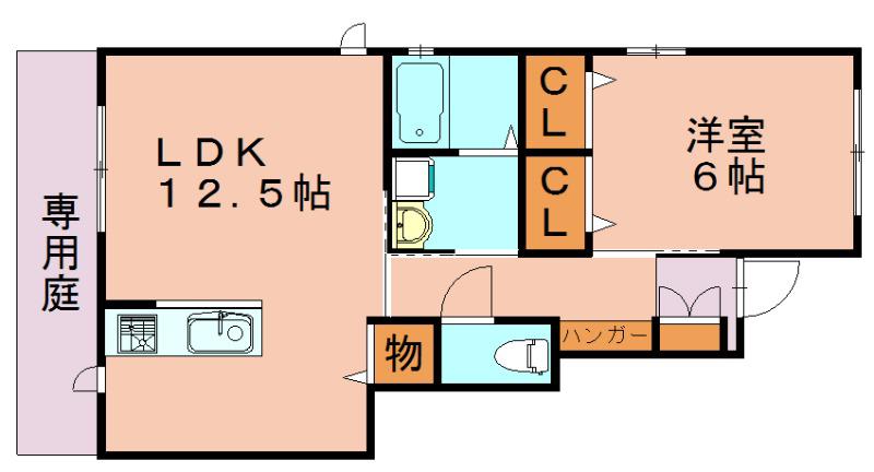 メルヴェーユ五条(1LDK/2階)の間取り写真