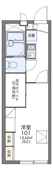 レオパレスビューテラス 若宮(1K/2階)の間取り写真