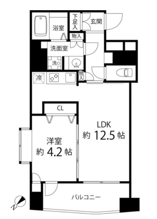 レニール本駒(1LDK/8階)の間取り写真
