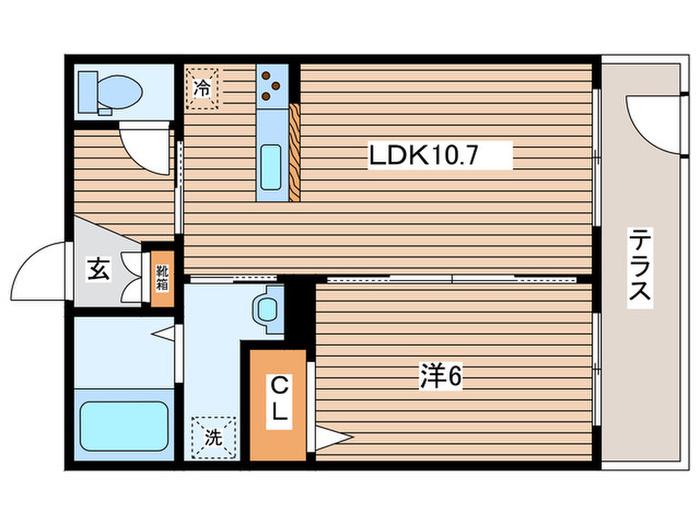 東急東横線 元住吉駅 徒歩20分 2階建 築11年(1LDK/1階)の間取り写真