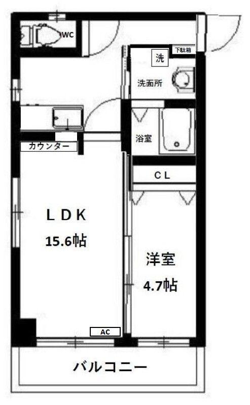 レキシントンマンション青柳II(1LDK/3階)の間取り写真