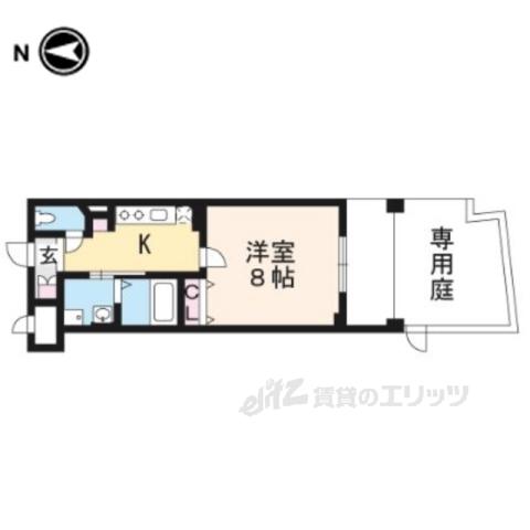 ラガール(1K/1階)の間取り写真