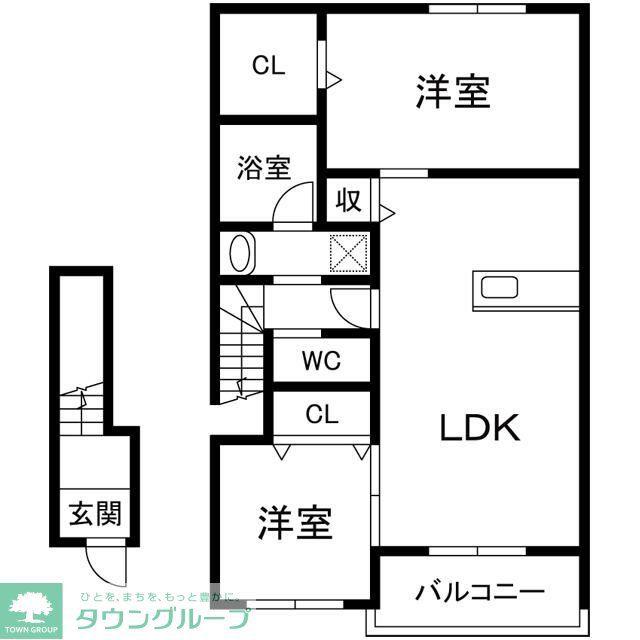 ピースハイツ(2LDK/1階)の間取り写真