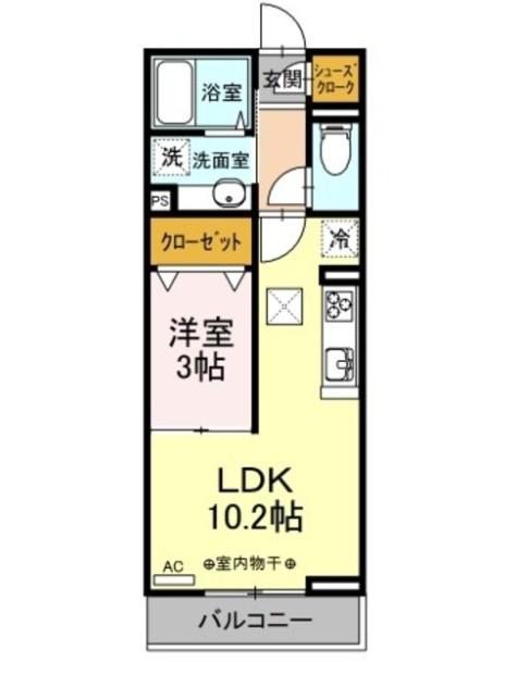 PRENDRE(1LDK/2階)の間取り写真
