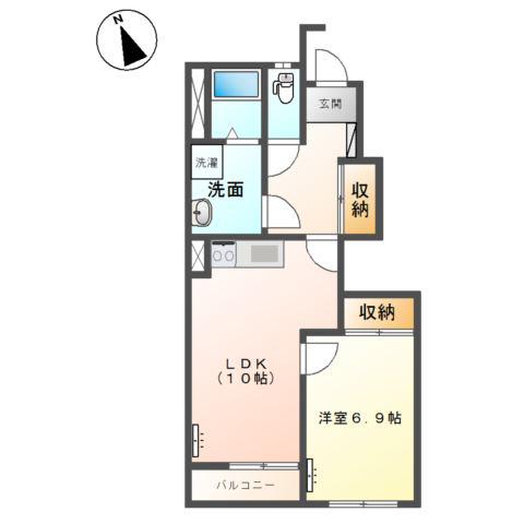 フォレストヴィラ・21(1LDK/1階)の間取り写真