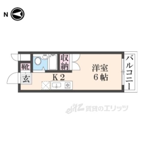 コーポ天神(1K/2階)の間取り写真