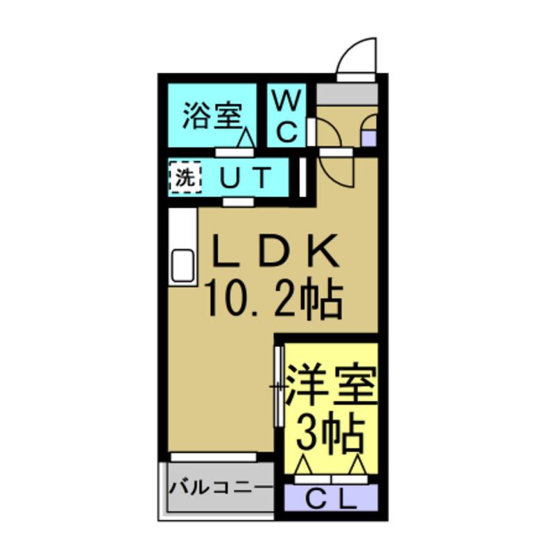 JACK SAKAE I(1LDK/2階)の間取り写真