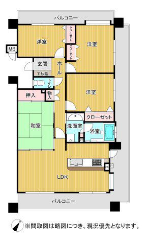 ファーネスト南熊本ステーションマーク(4LDK/6階)の間取り写真