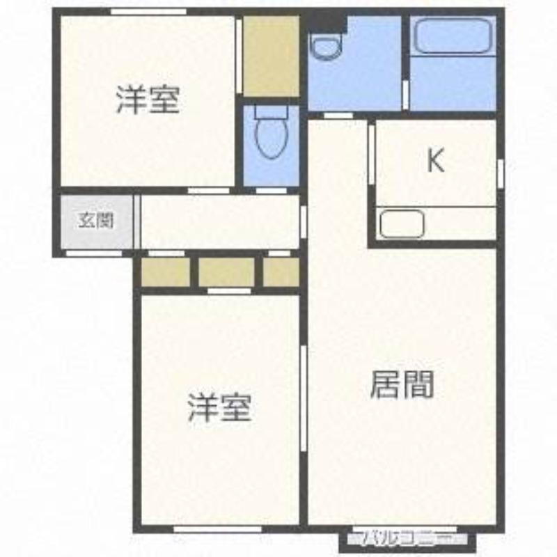 プリエ弐番館(2LDK/1階)の間取り写真