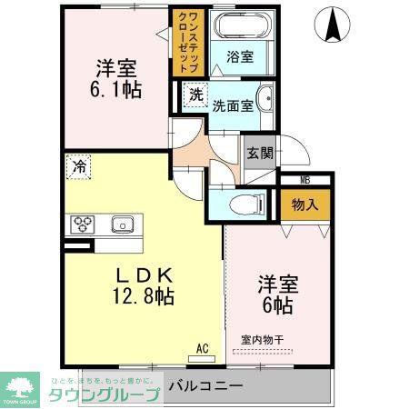 ペルテ飛鳥ABB棟(2LDK/3階)の間取り写真