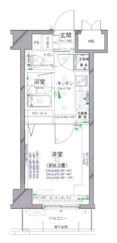 パレステュディオ渋谷ウエスト(1K/12階)の間取り写真