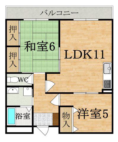 サンシャイン吉野(2LDK/2階)の間取り写真