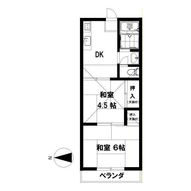 ペパーミントハウス(2DK/2階)の間取り写真