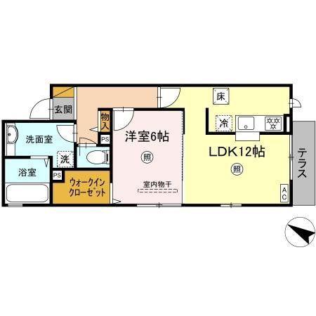 シュテルンハイム(1LDK/1階)の間取り写真