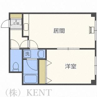 ウエストコート22(1LDK/2階)の間取り写真