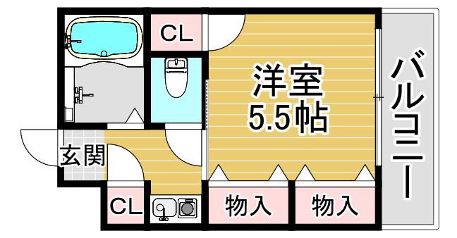 ステイトリー川口屋(1K/3階)の間取り写真