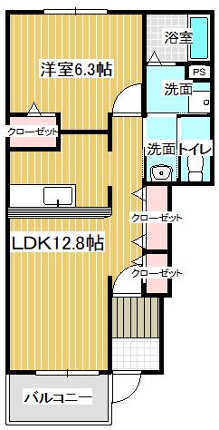 ヴィラ・ブリーゼA(1LDK/1階)の間取り写真