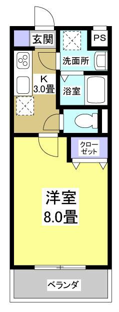 ヴァーチュ(1K/3階)の間取り写真