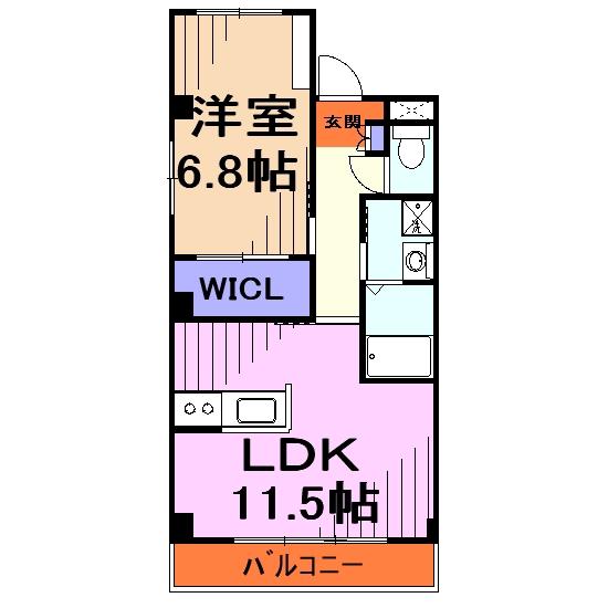 バンディエラ(1LDK/2階)の間取り写真