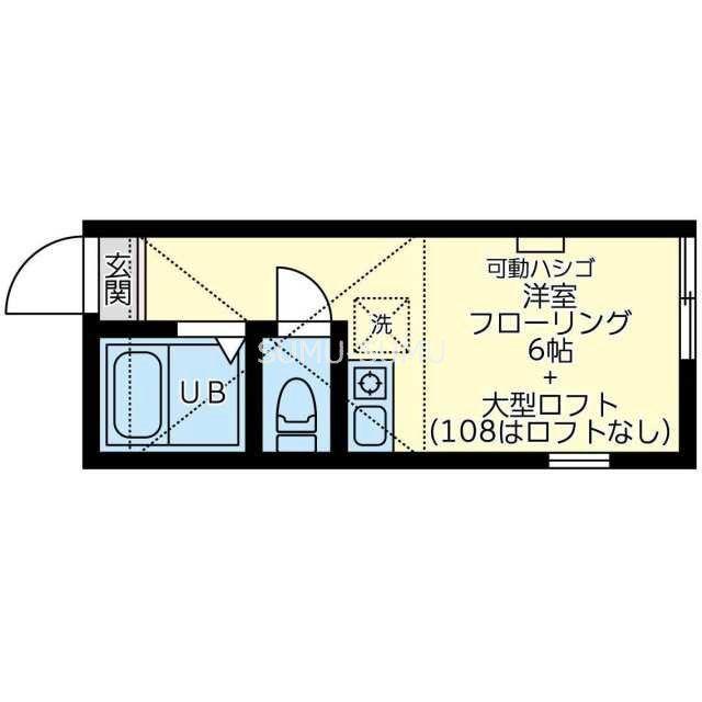ユナイト岡沢マックスタイラー(ワンルーム/1階)の間取り写真
