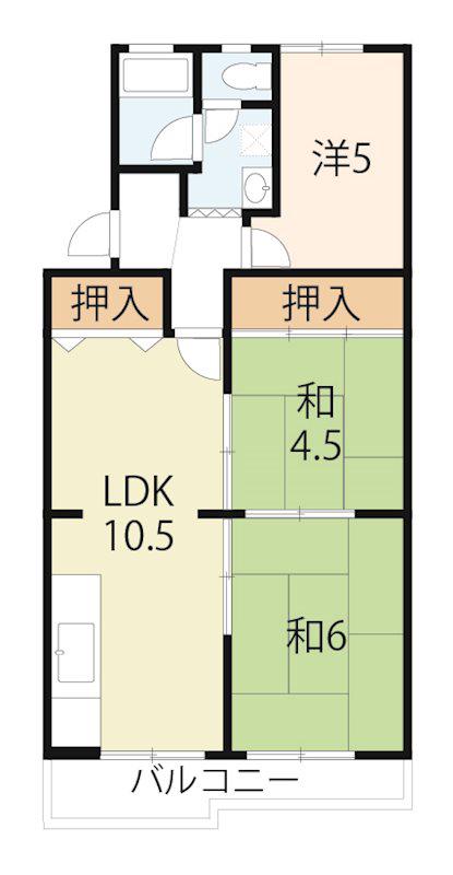 サニーハイツピア(3LDK/5階)の間取り写真