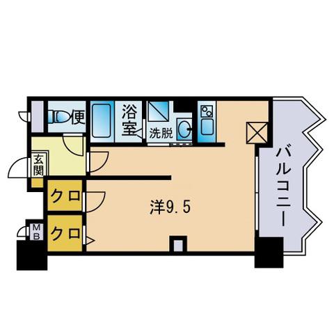 HF平尾レジデンス(ワンルーム/12階)の間取り写真