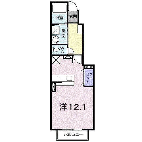 カリーノRフィーネ(ワンルーム/1階)の間取り写真