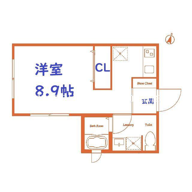 ミルクリーク(ワンルーム/2階)の間取り写真