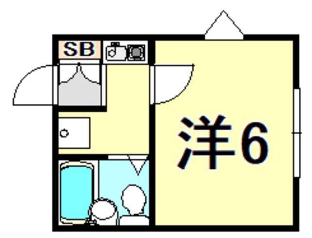 レックハウス(ワンルーム/2階)の間取り写真