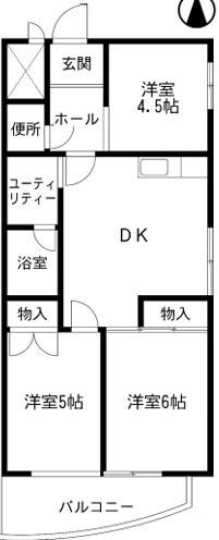 難波ロイヤルハイツ(3DK/9階)の間取り写真