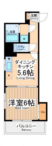パワーハウス(1DK/2階)の間取り写真
