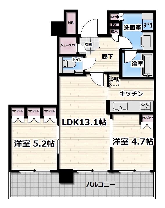 ブランズタワー梅田ノース(2LDK/27階)の間取り写真