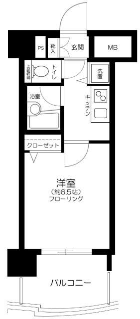 パレステュディオ芝浦東京ベイ(1K/2階)の間取り写真