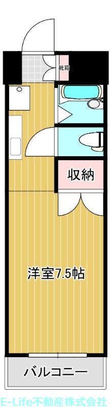ドミール新外(ワンルーム/3階)の間取り写真
