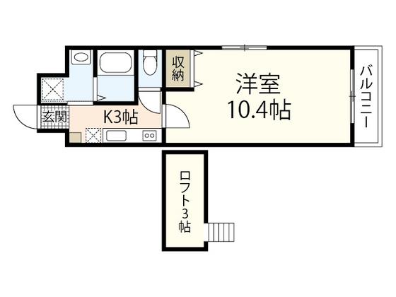 土井ビル22(1K/4階)の間取り写真