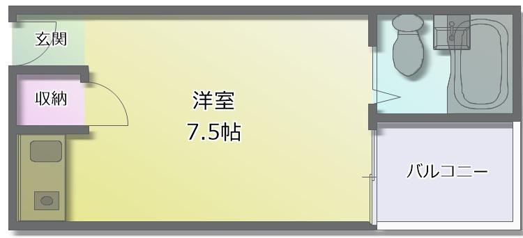 プラザハピネス高安(ワンルーム/3階)の間取り写真