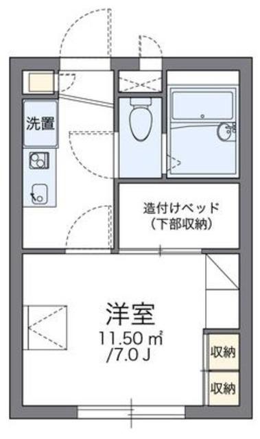 レオパレスユイット(1K/1階)の間取り写真